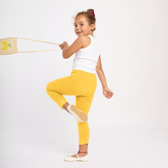 Merry Style MS-MS10-293-LE Meisjes Leggings - Sport - Vrijetijdsbroek - 3/4 Capri – Viscose - Sporbroek - Yogabroek - Geel - 158