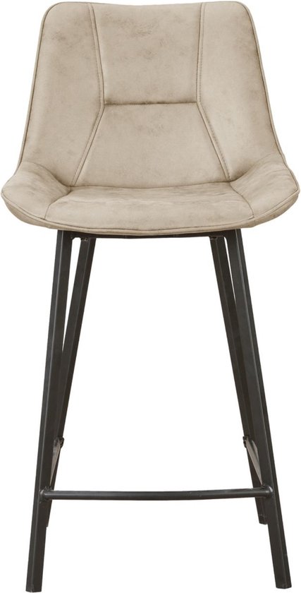 Colenis® - Tabouret de bar Zera - Chaise de bar - Set de 2 - Beige - Microfibre - Microfibre - Industriel