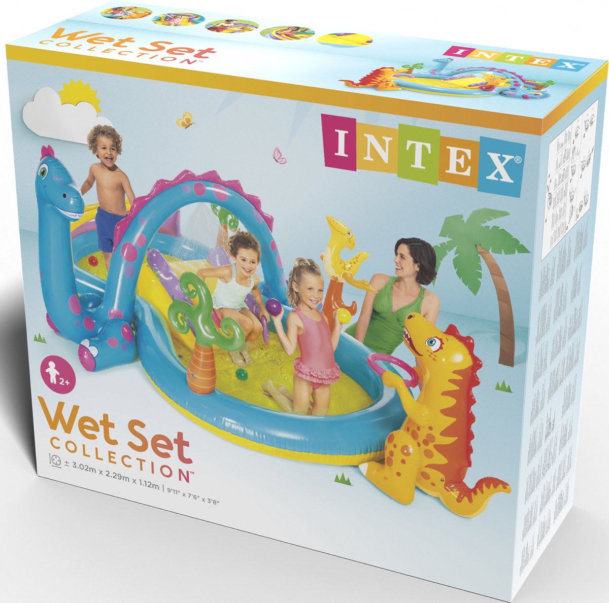 Intex Dinoland Opblaaszwembad met glijbaan - 302 x 229 x 112 cm — afbeelding 7