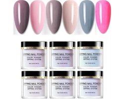 Born Pretty - Dipping poeder set - 6 stuks - Dipping poeder nagels - Dipping poeder kleuren - Dipping powder - Dip nagels - Dip poeder - Dipping powder nagels - Dipping powder nails - Dipping powder nails - Dippn - Dipping poeder - Dipping powder set