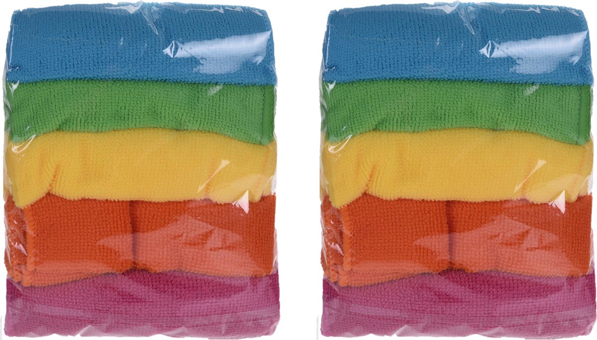 Goedkoopste 10x Microvezel schoonmaakdoekjes/dweiltjes 30 cm - Huishoudbenodigdheden - Schoonmaakbenodigdheden - Schoonmaken - Huishouddoekjes/schoonmaakdoekjes/vaatdoekjes