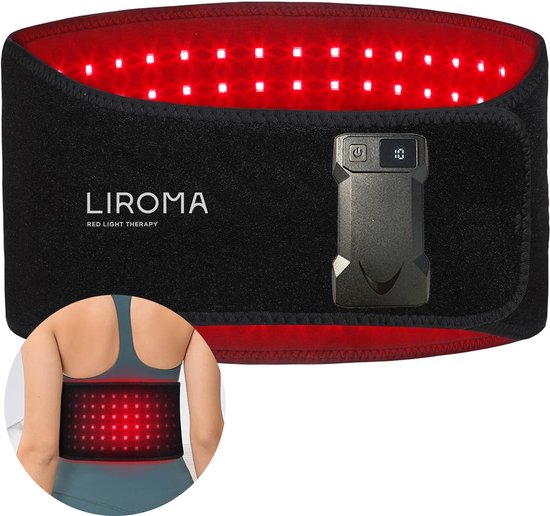 Foto: Liroma rood licht therapie rugband draadloos timer 6000mah infraroodlamp infrarood rugband meerdere lichaamsdelen red light therapy afslankband warmteband