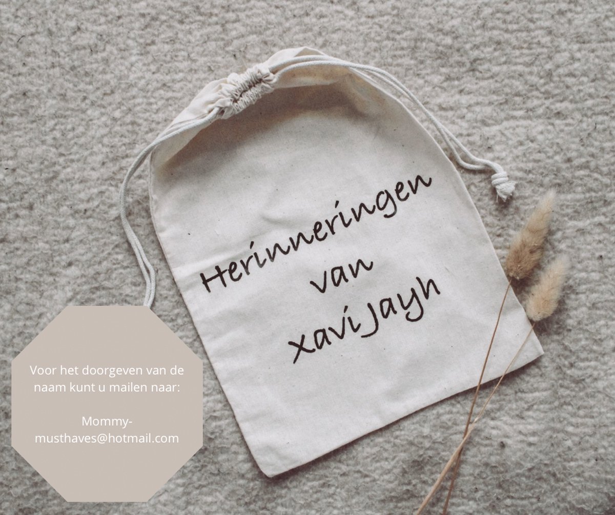 Goedkoopste Herinneringen kind - Mommy musthaves - organizer bag - opberger - multifunctioneel - gepersonaliseerd - tas - katoen - naturel - kraamcadeau - baby accessoire - babyshower
