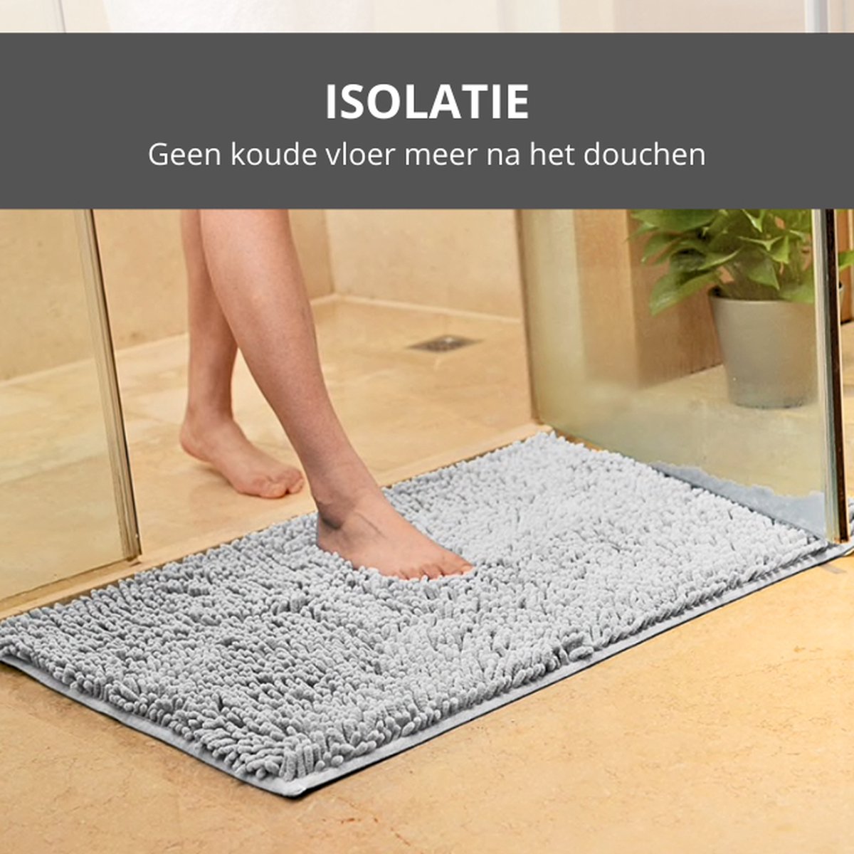 Badkamer badmat tapijt, douchemat antislip, super absorberende vloermat badkamer tapijt matten antislip wasbaar 90 x 150 cm grote sneldrogende badmat