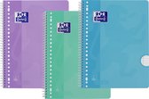 Bloc collège Oxford École A4+ ligne 23 trous 80 feuilles pastel assorties