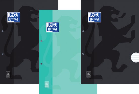 Oxford Course Blocks - A4 - Diamant 5mm - 2 trous - Value pack - 3 couleurs aléatoires