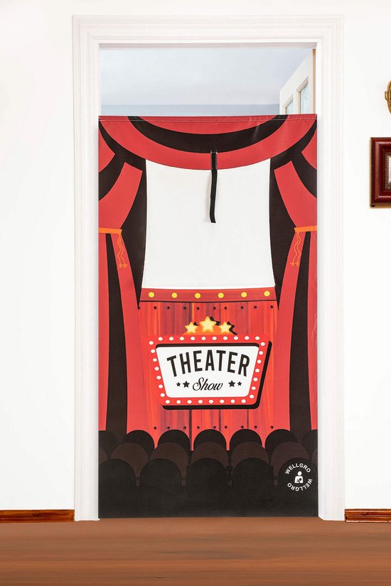 Foto: Asir ophangbare poppenkast poppentheater deurspel rood 137x77 cm