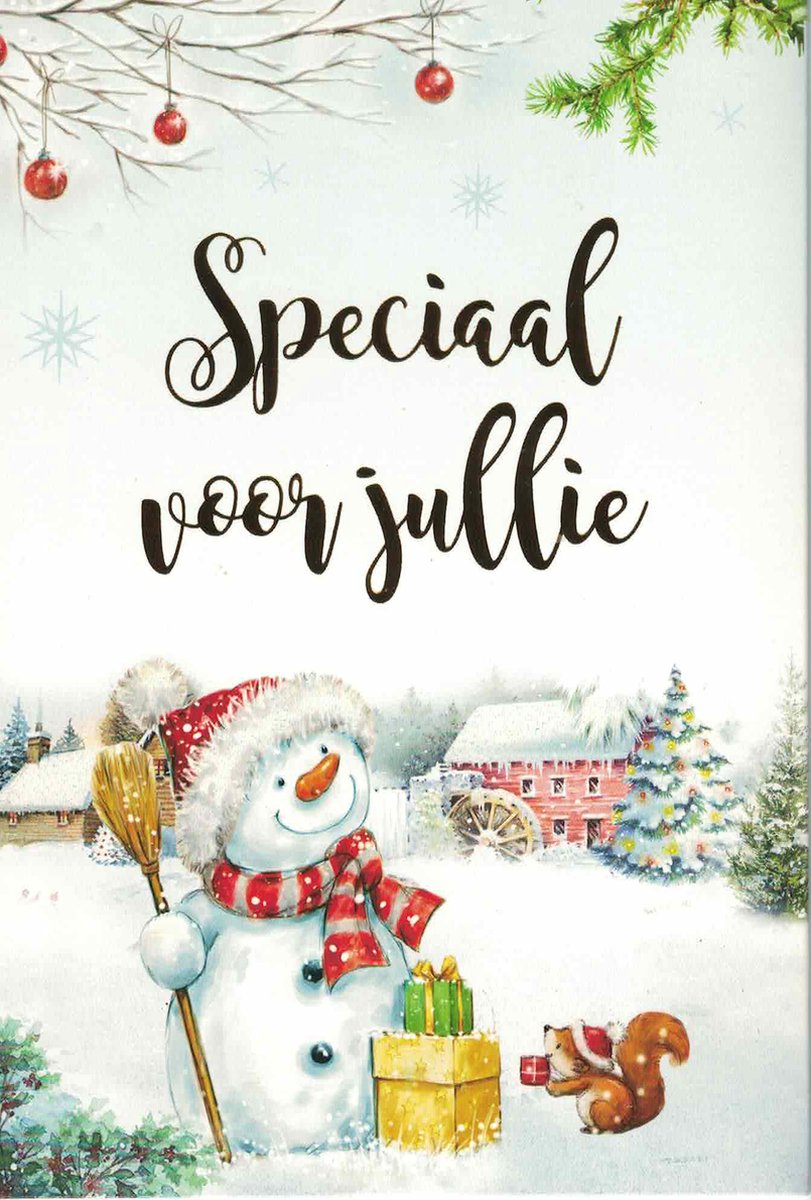 kerstkaart - speciaal voor jullie - De allerbeste wensen voor het nieuwe jaar - 909783 - drieluik - Drieluik zigzag - open formaat 34,5 x 17 cm -