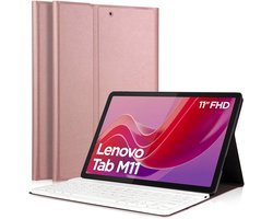Hoes met toetsenbord geschikt voor Lenovo Tab M11 - Keyboard Book Case Cover Hoesje Rosegoud