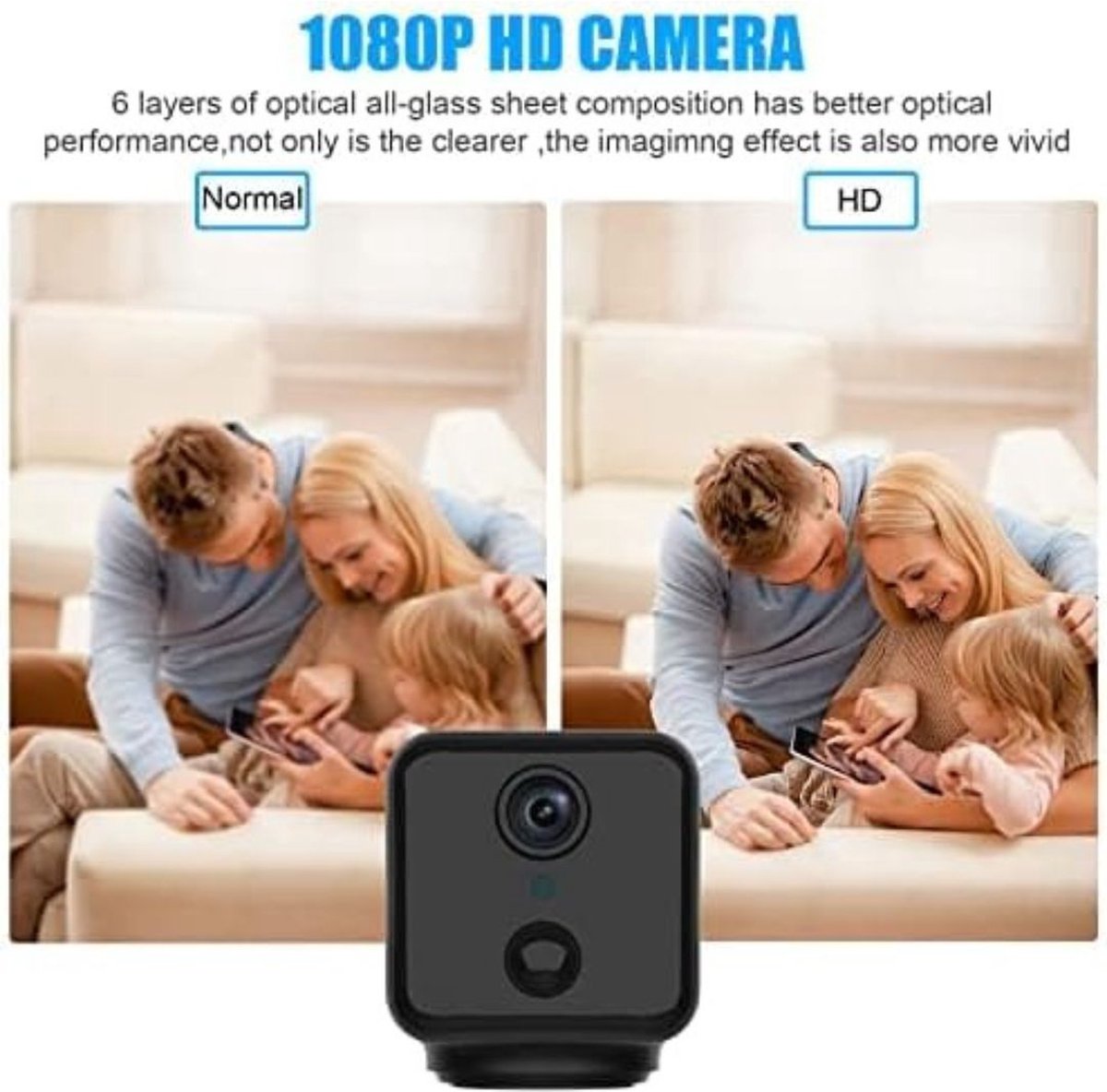 Spycam - Mini Bewakingscamera - Kleine Camera - Verborgen Camera - Spionage - Voor Thuis, Kantoor, Auto
