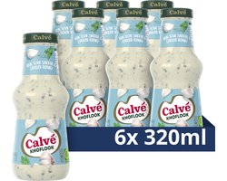 Calvé Saus - Knoflook - lekker bij al je snacks, de barbecue of bij het gourmetten - 6 x 320 ml