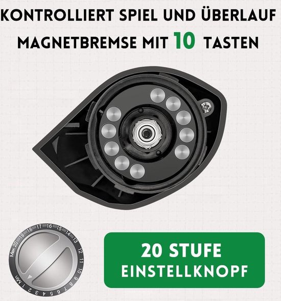 Baitcaster Baitcasting-rol met magnetisch remsysteem voor zout- en zoetwater vissen - 18+1BB roestvrijstalen kogellagers - 7.1:1 - hoge snelheid — afbeelding 2