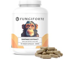 FungiForte - Shiitake Extract 500mg - 90 stuks - Non-GMO - Lab Tested - Shiitake Capsules - Paddenstoel Supplement