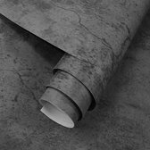 Wallways Zelfklevend Behang - Muurdecoratie - Waterbestendig en Hittebestendig - 60 cm x 10 m - Donker Beton