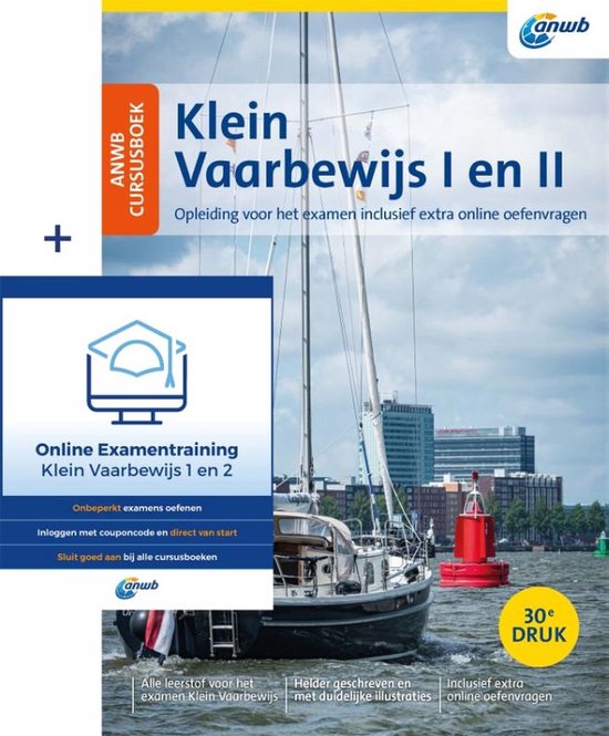 ANWB - Cursusboek Klein Vaarbewijs I en II + Online Examentraining