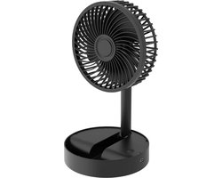 Ventilator - Tafelventilator - Telescopisch - Opvouwbaar - Oplaadbaar - Zwart - 3 Windsnelheden -…