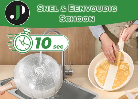 Just Perfecto 21 Delige Pannenset Inductie - Beige Pannenset Met Deksel Voor Gas en Inductie - PFAS vrij - Koudgrepen