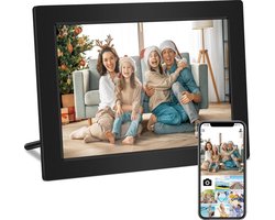 Draadloze Digitale Fotolijst met IPS Touchscreen - Eenvoudige Installatie - 10 Inch - Wifi - Slideshow - Muziekspeler