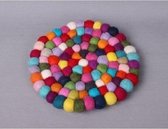 Panonderzetter - Rond - Multicolor - 18cm diameter - Nepalaya - Nepal - Fairtrade