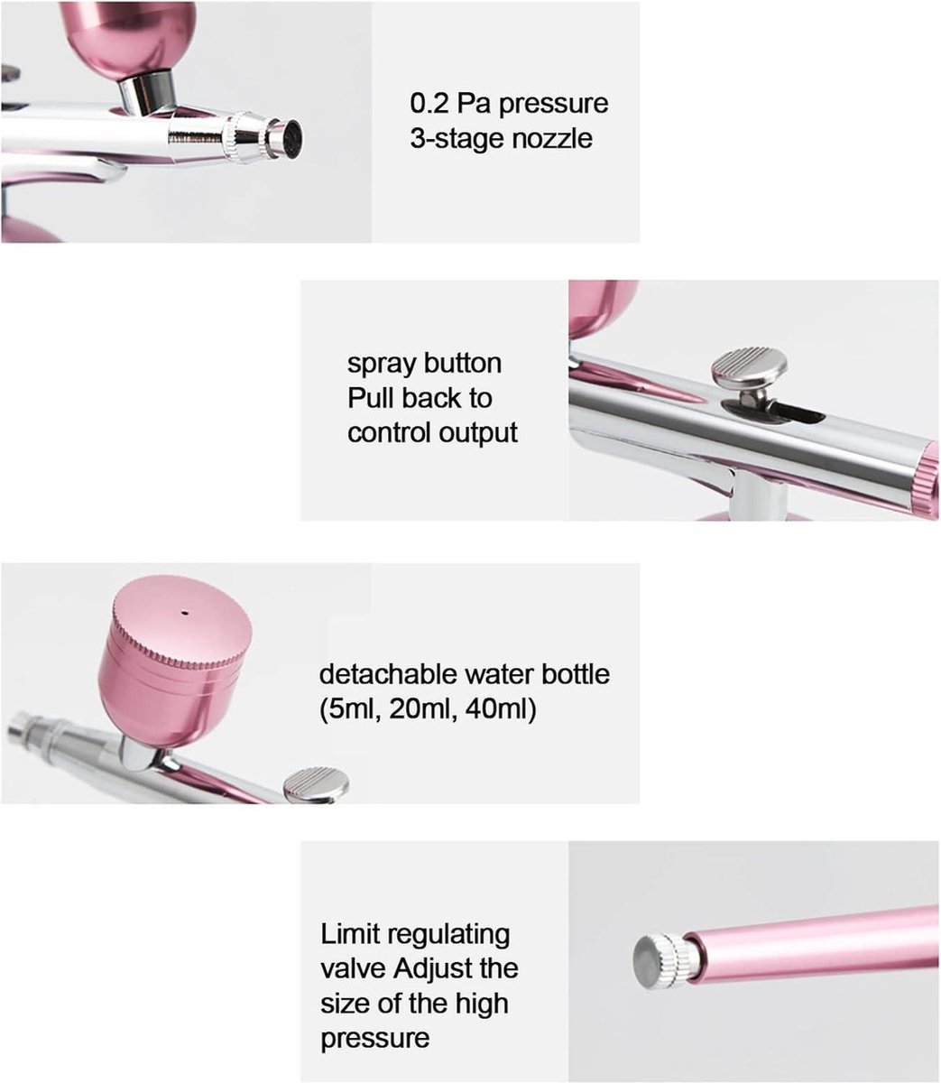 Joyeee Airbrush-set, draadloos, oplaadbaar, 30 psi, voor taartdecoratie