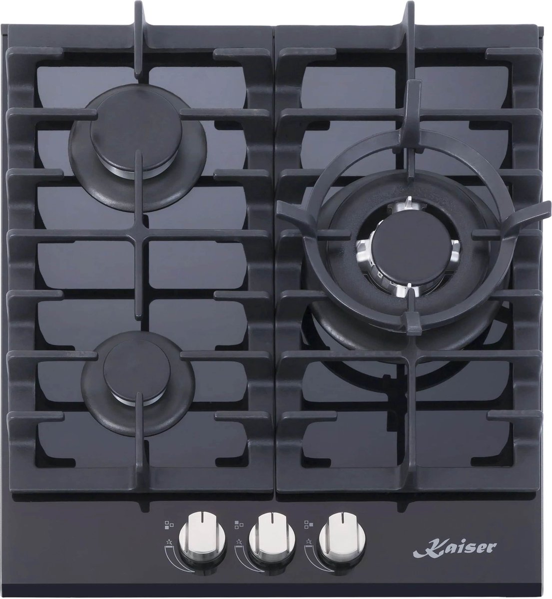 Kaiser KCG 4384 Turbo luxe gaskookplaat 45cm 3 branders incl. WOK brander 3,8 KW