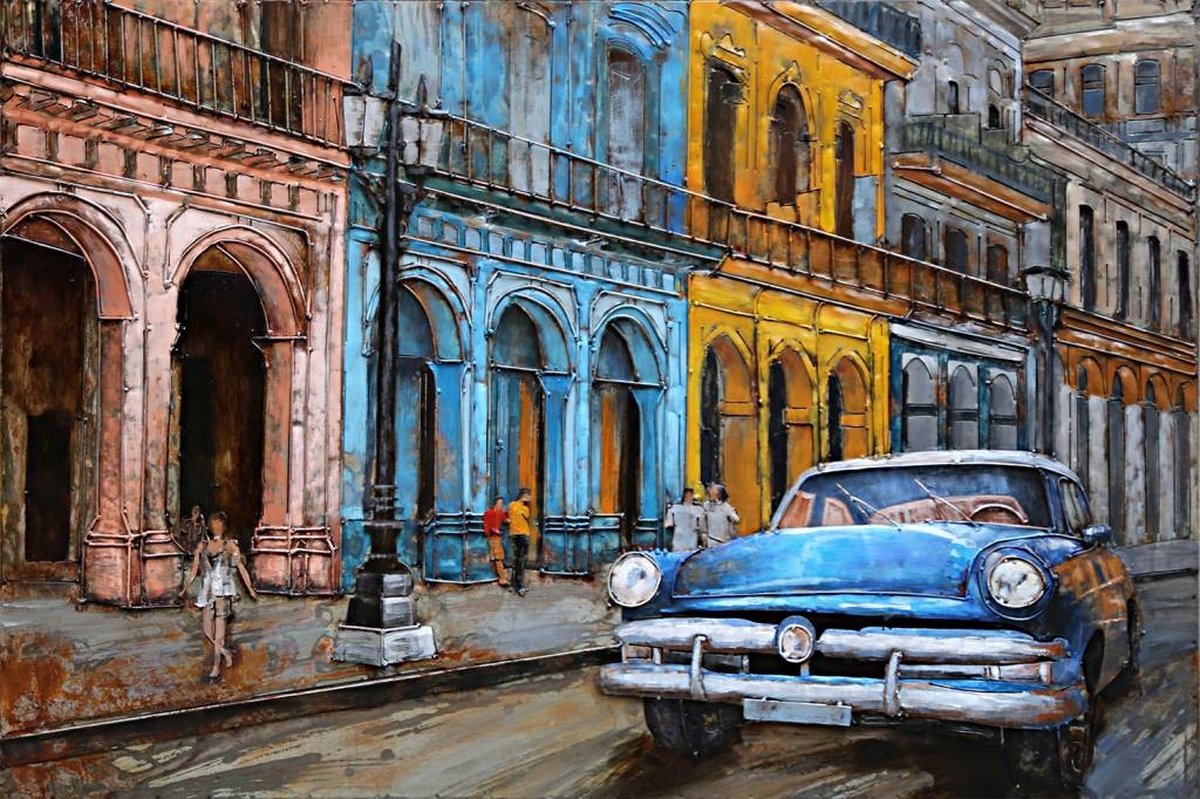 Schilderij - Metaalschilderij - Oldtimer, 120x80cm