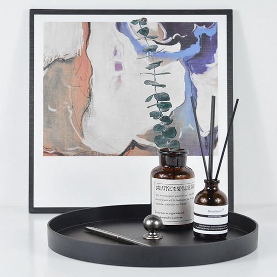 Plateau Rond Noir Décoratif Pour Couronne De L'Avent - Plateau à Bougies En Métal