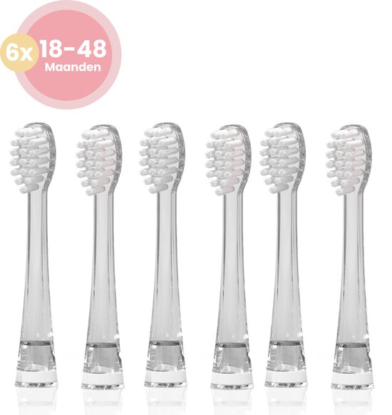Loby® Opzetborstels - 18 tot 48 maanden - Set 6 stuks - Geschikt voor baby's en peuters