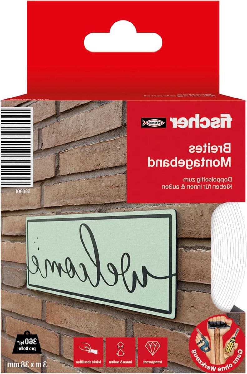 3m x 38cm Dubbelzijdige Sterke Montageband Transparant - Ophanging Zonder Boren - Spiegels Foto's Decoratie Haken