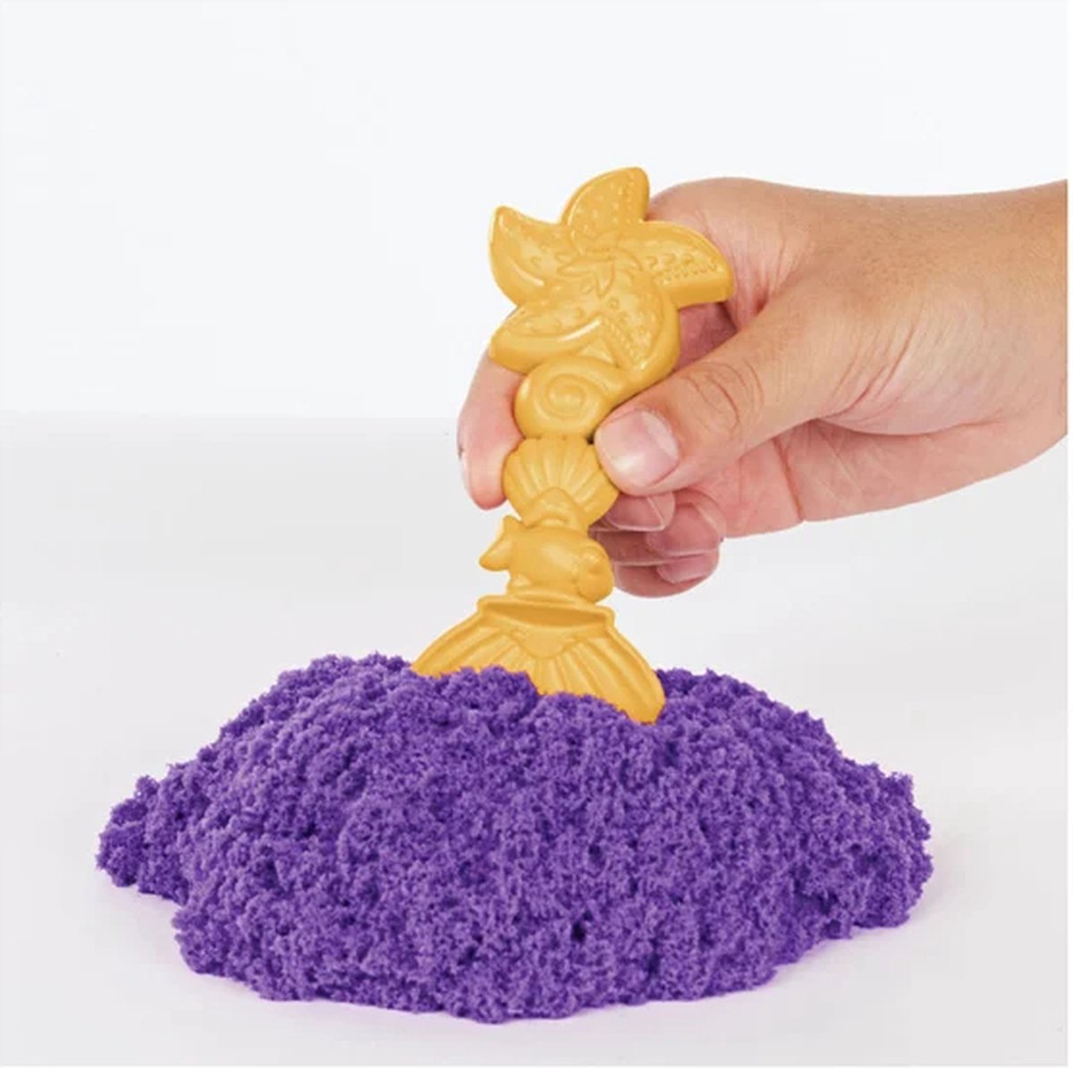Kinetic Sand - Zandbak-set met 454 g paars origineel Kinetic Sand opbergzandbak 4 vormen en gereedschap - Sensorisch speelgoed — afbeelding 10