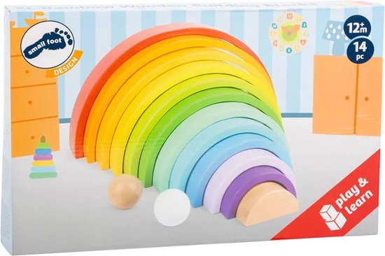 Small Foot - Houten Bouwblokken Regenboog XL, 14dlg. van Small Foot — afbeelding 5
