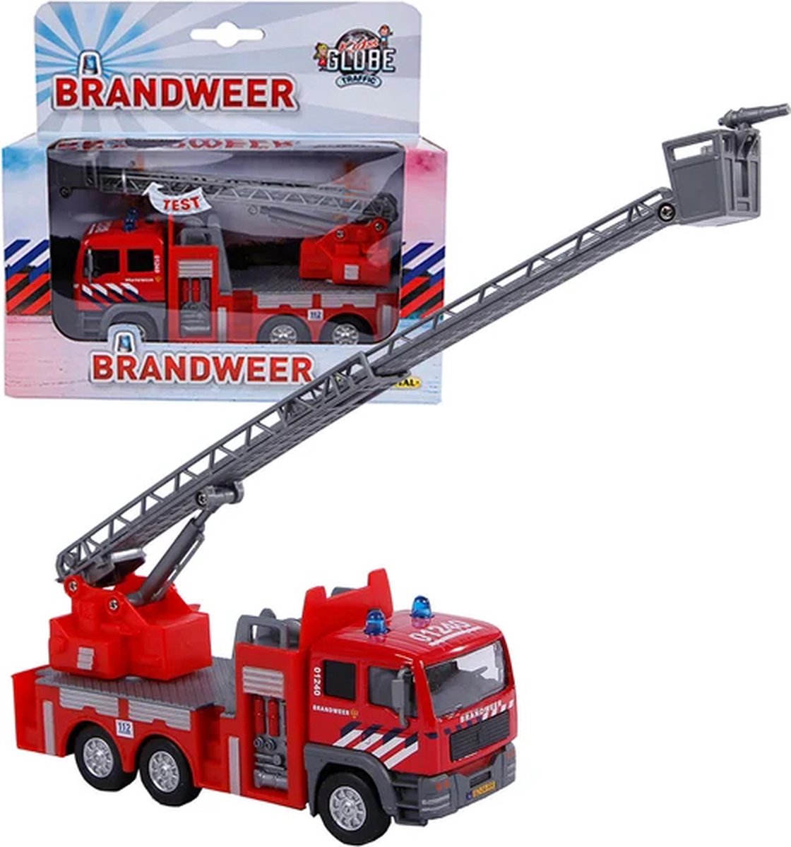 Kids Globe Die-cast Brandweer Ladderwagen NL, 16cm — afbeelding 6