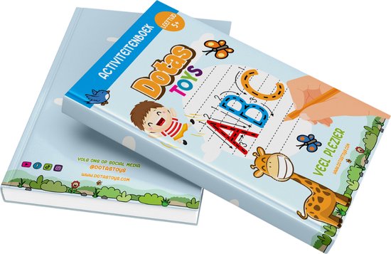 Foto: Dotastoys abc boek alfabet oefenboek letters en cijfers leren schrijven 46 herbruikbare oefenblaadjes incl stift en wisser activiteitenboek voor peuters en kleuters