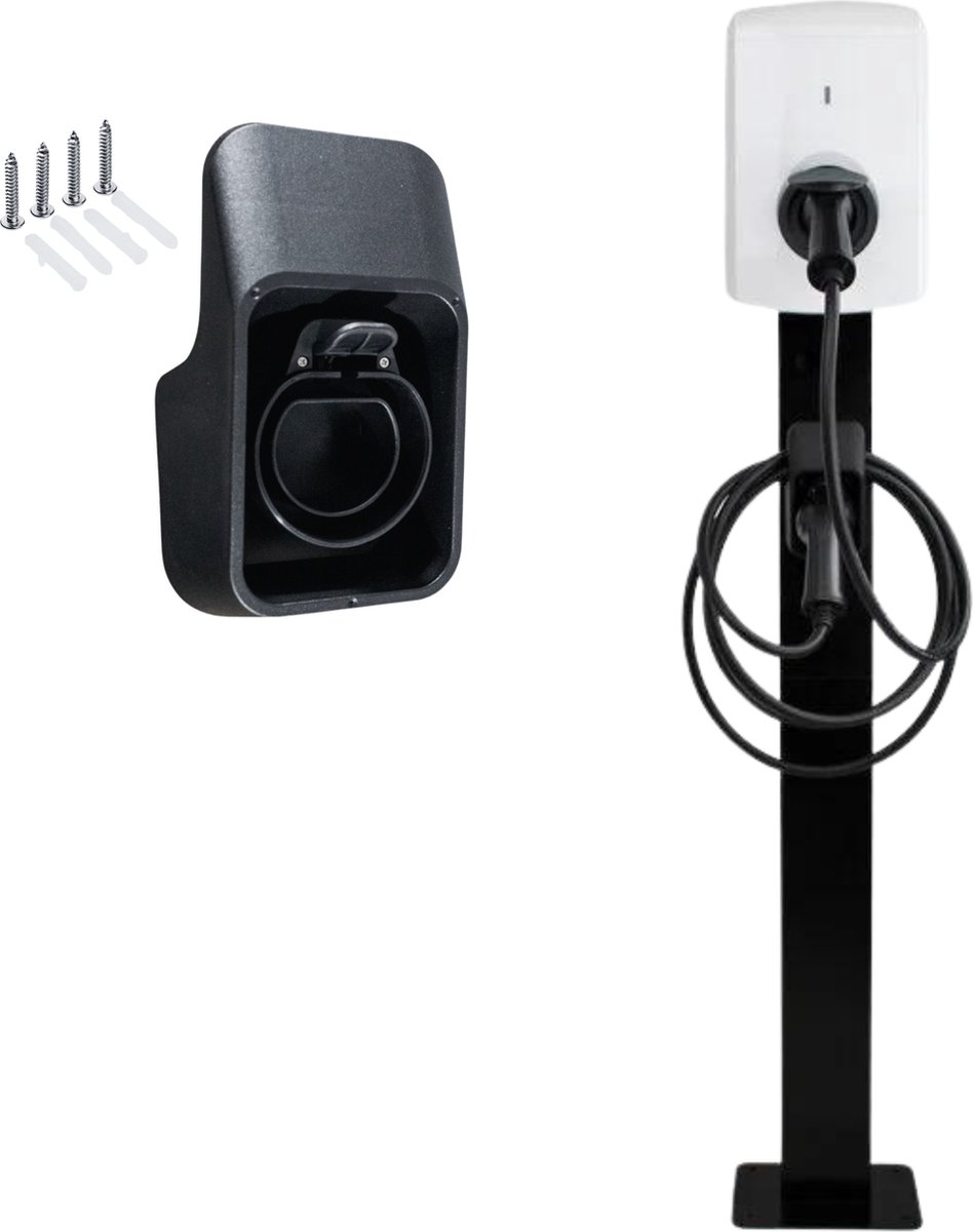 KEBA P30 Montagepaal - Duurzaam Metaal - Inclusief Stekkerhouder