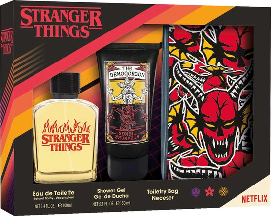 Stranger Things Gift Set Edt 100 ML + Shower Gel 150 Ml + Toiletry Bag