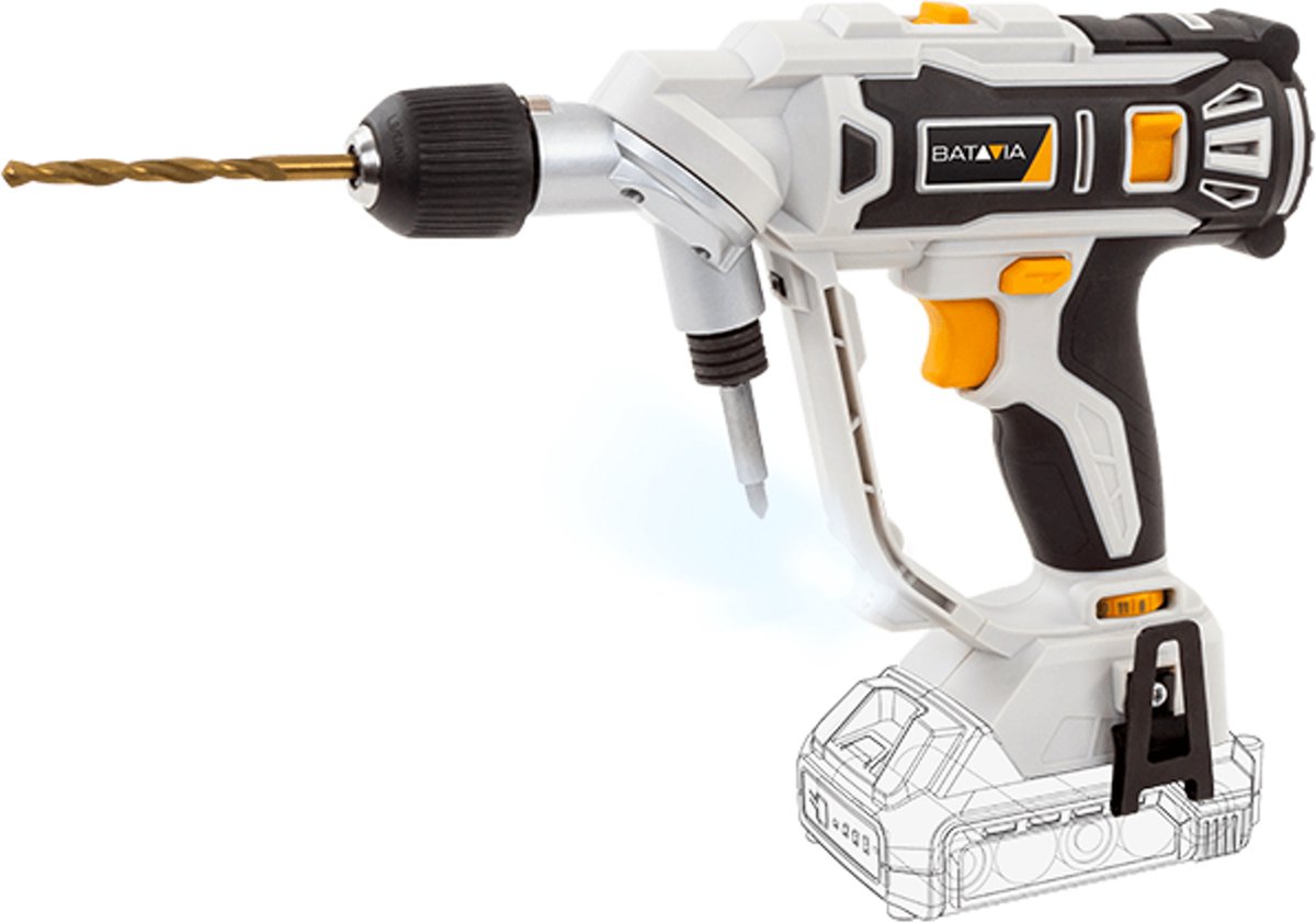 Batavia Boor- schroefmachine Twin Drill 18V Incl. 2.0 Ah Accu Geschikt voor zagen schrapen schuren enz. Maxxpack