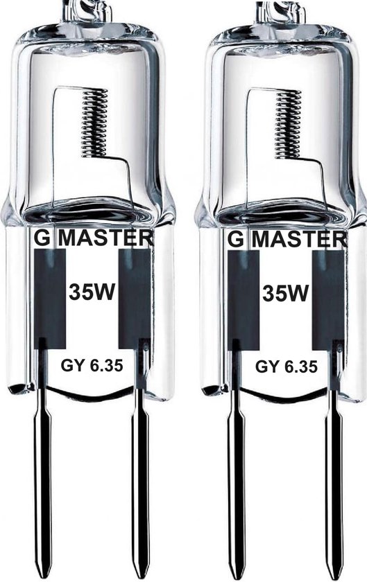Twee G MASTER 35W GY 6.35 halogeenlampjes.
