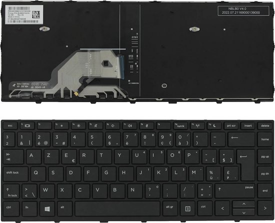 Clavier Azerty belge pour HP ProBook 640 G4, sans rétroéclairage.