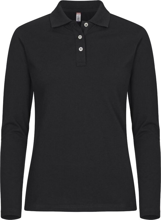 Polo Clique Stretch Premium L/ S Femme 028263 - Zwart - 40/L