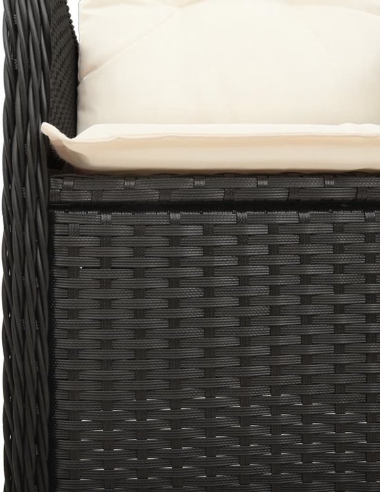 vidaXL - 9 pièces - Set de bistro - avec - coussins - poly - rotin - noir