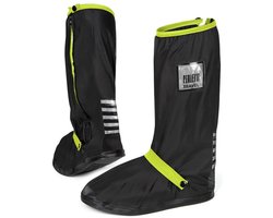 Zwart met neon gele band hoge regenoverschoenen (Shoe Cover) van Perletti M