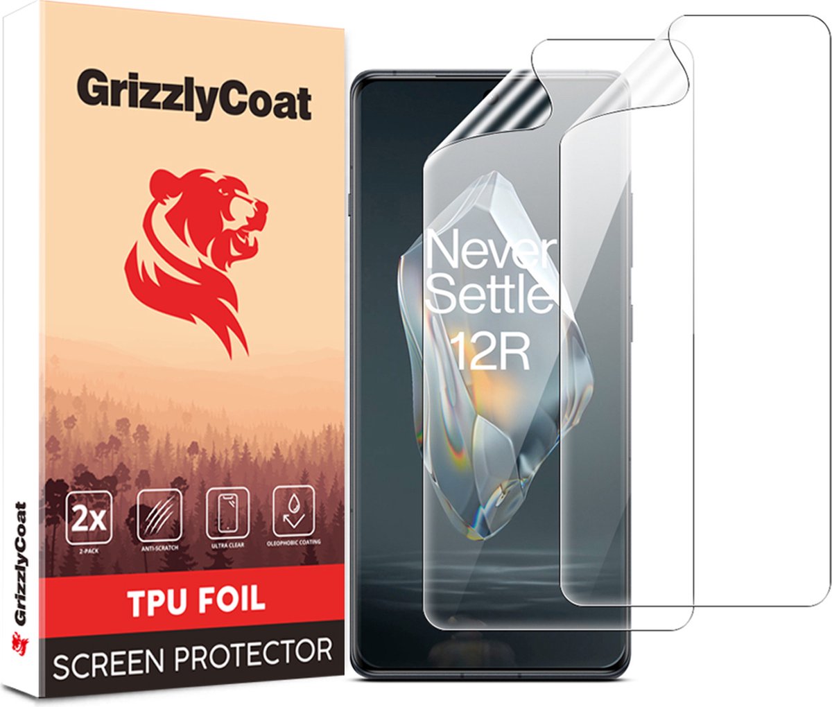 GrizzlyCoat Screenprotector geschikt voor OnePlus 12R Hydrogel TPU | GrizzlyCoat Screenprotector - Case Friendly + Installatie Frame (2-Pack)
