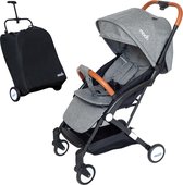 Bol.com MOON™ Ritzi Cabin Stroller -Buggy - Inclusief Reistasje - Ultra-Compact en Automatisch Inklapbaar - Grijs aanbieding