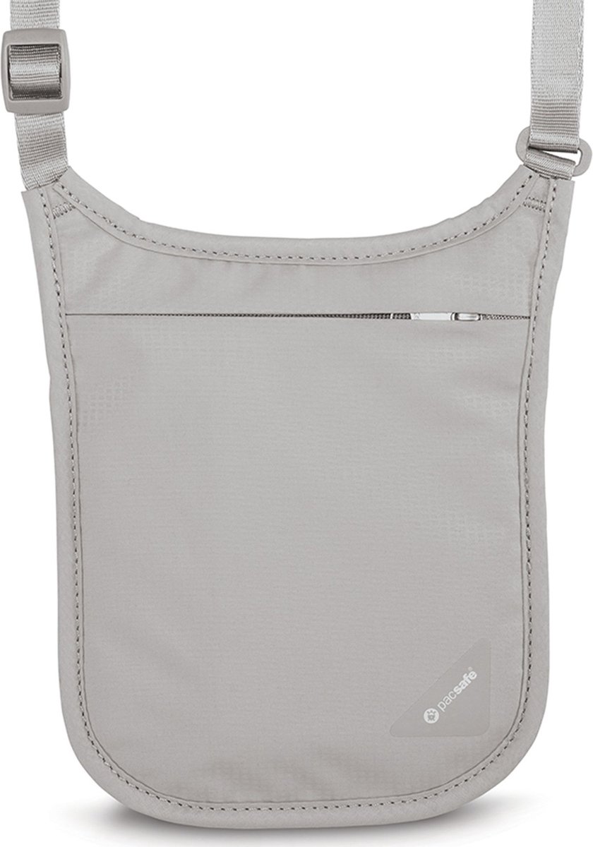 Pacsafe Nektas - 18 x 15 x 0.5 cm - RFID-blokkerend - Waterafstotend - Verstelbaar - Schoudertas - Grijs