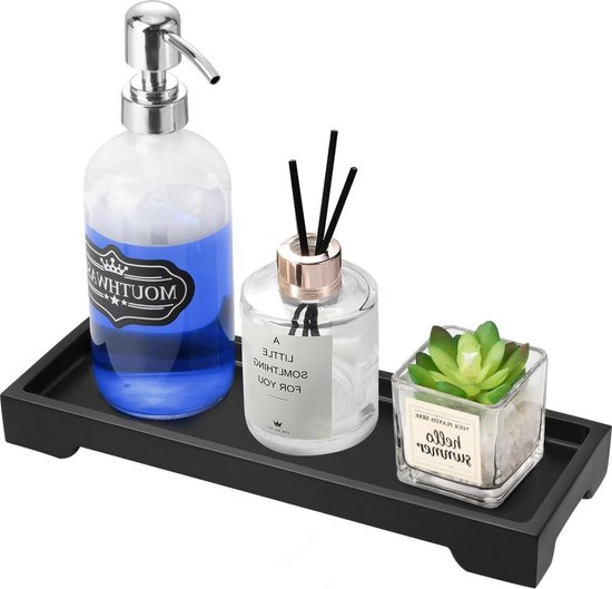 Foto: Vanity tray toilet tank storage tray resin bathtub tray bathroom black organizer for tissues candles soap towel plant bathtub tray