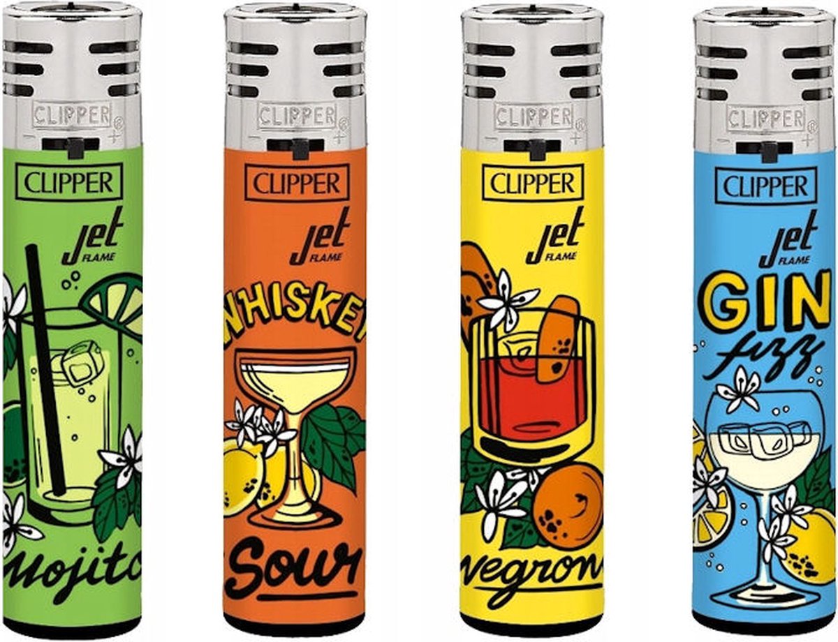 Goedkoopste Clipper JetFlame CKJ11 Aanstekers Summer Cocktail 2 (4 Stuks