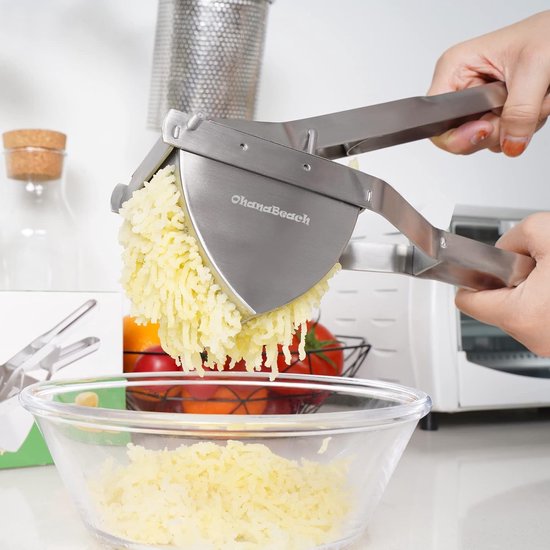 Presse-Purée Multifonction Acier Inoxydable - 3 Tamis Interchangeables Pour Légumes Et Fruits