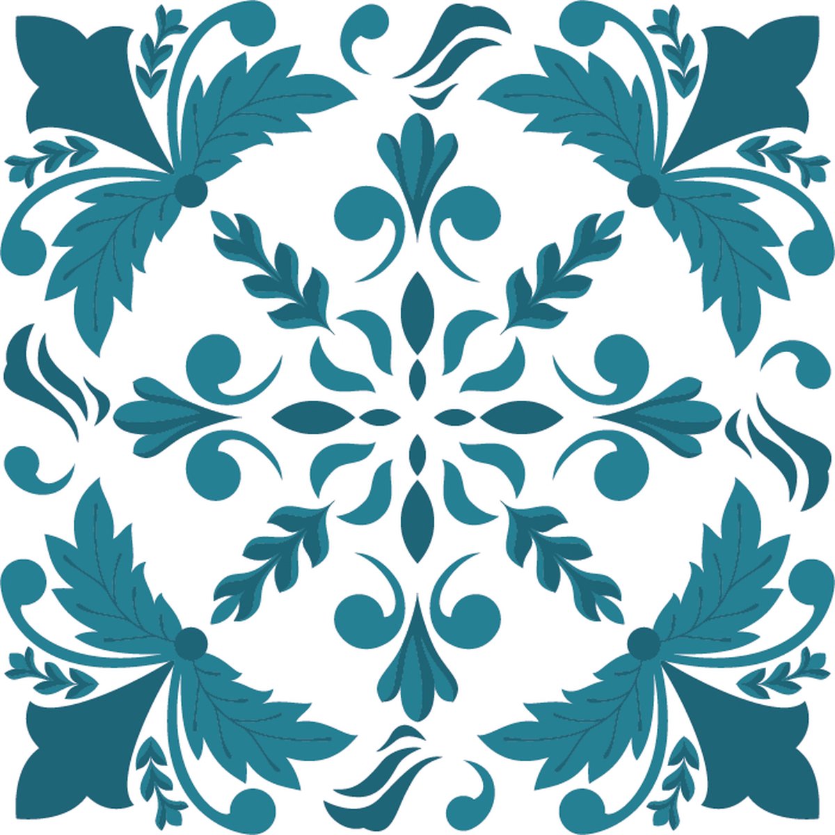 Alleenmaarstickers.com 10 tegelstickers vintage motief 20 x 20 cm - petrol kleur - backsplash - peel and stick - plakfolie - badkamermuur, keukenmuur, toiletmuur - zelfklevend