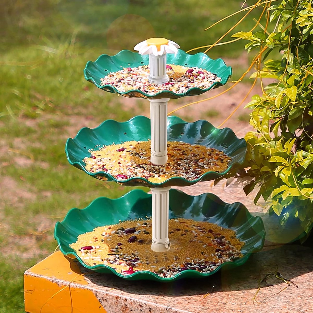 Zonnefontein Voor Vogelbad – 10V 7W Pomp Met 12 Sproeikoppen, Watercirculatie Tot 110 Cm Hoog, Geschikt Voor Tuin, Vijver En Terras