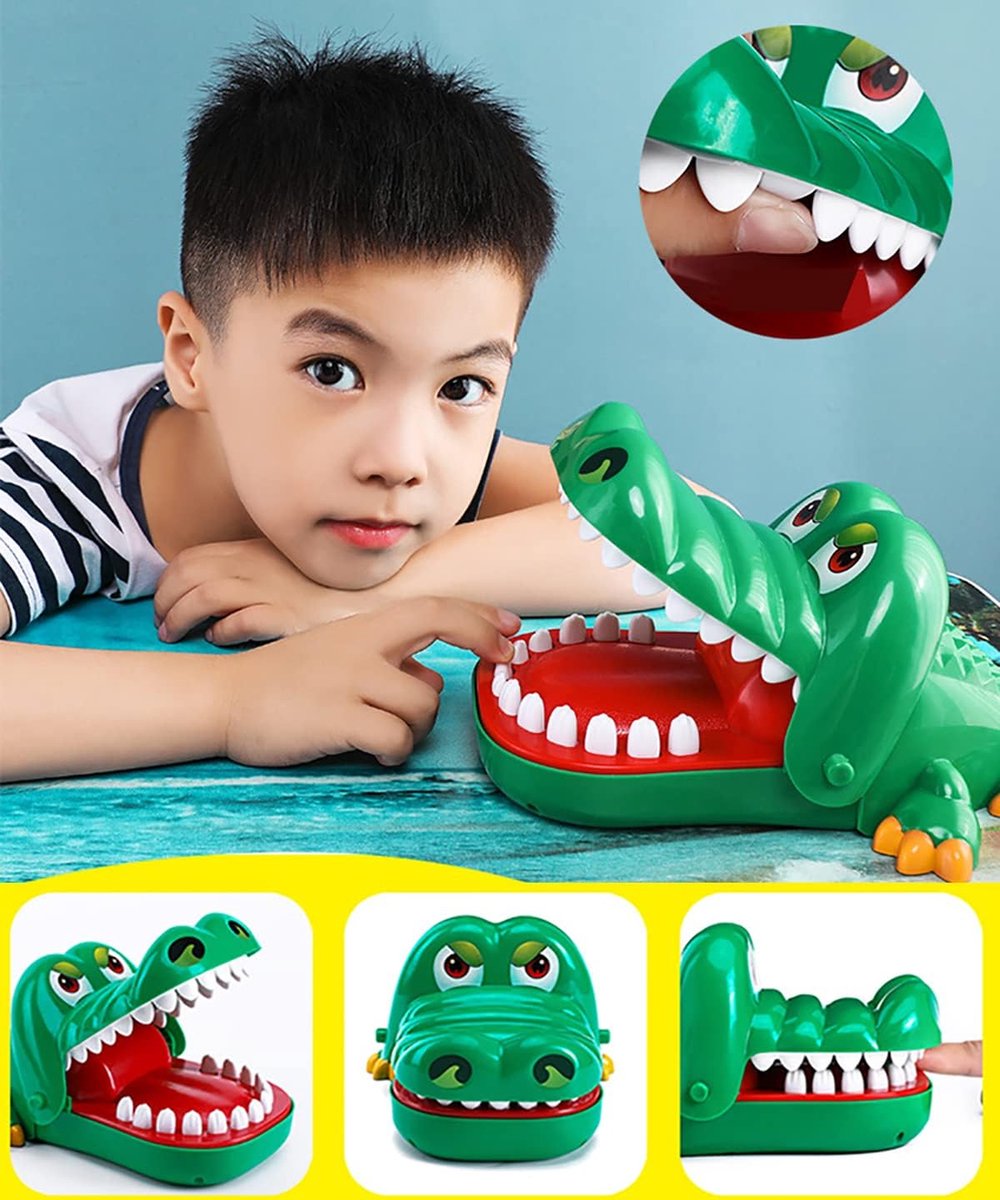 Wekuw Crocodile Dentiste – Jeu De Société Classique à La Morsure – Dents En Gel Souple – Pour Toute La Famille (3 Ans+)
